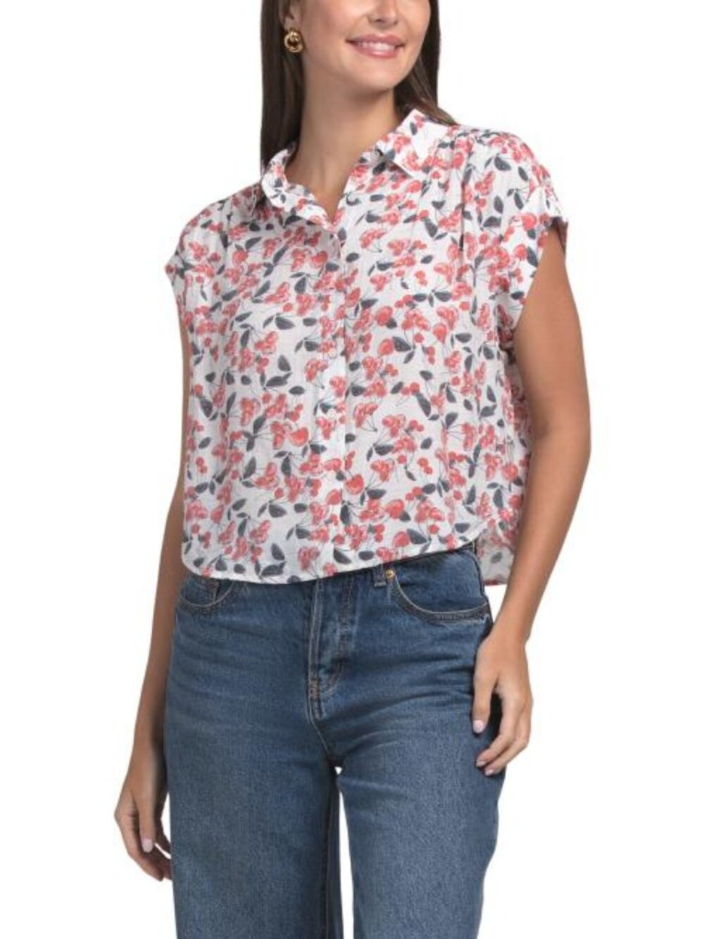 ZAC & RACHEL Petite Printed Slub Top